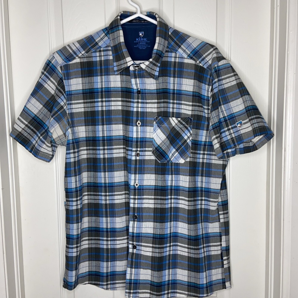 Kühl Men's Button Down Short Sleeve Sz L Organic Cotton